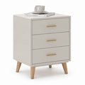 Comodino a 3 cassetti grigio chiaro in MDF rettangolare 50 x 40 x 65 cm